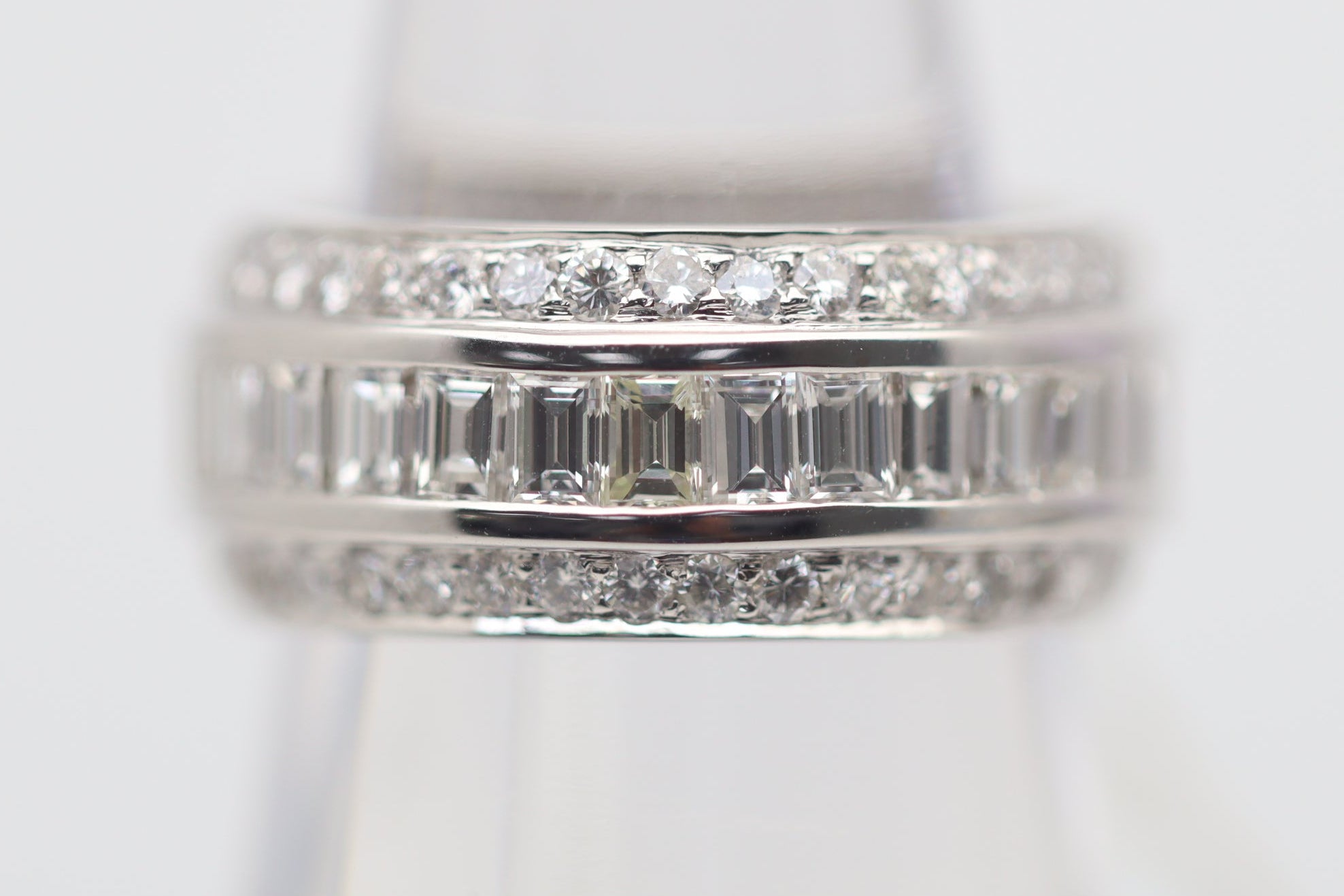 Diamond 18K White Gold Eternity Band Ring, Size 6