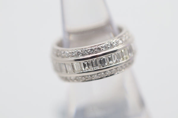 Diamond 18K White Gold Eternity Band Ring, Size 6
