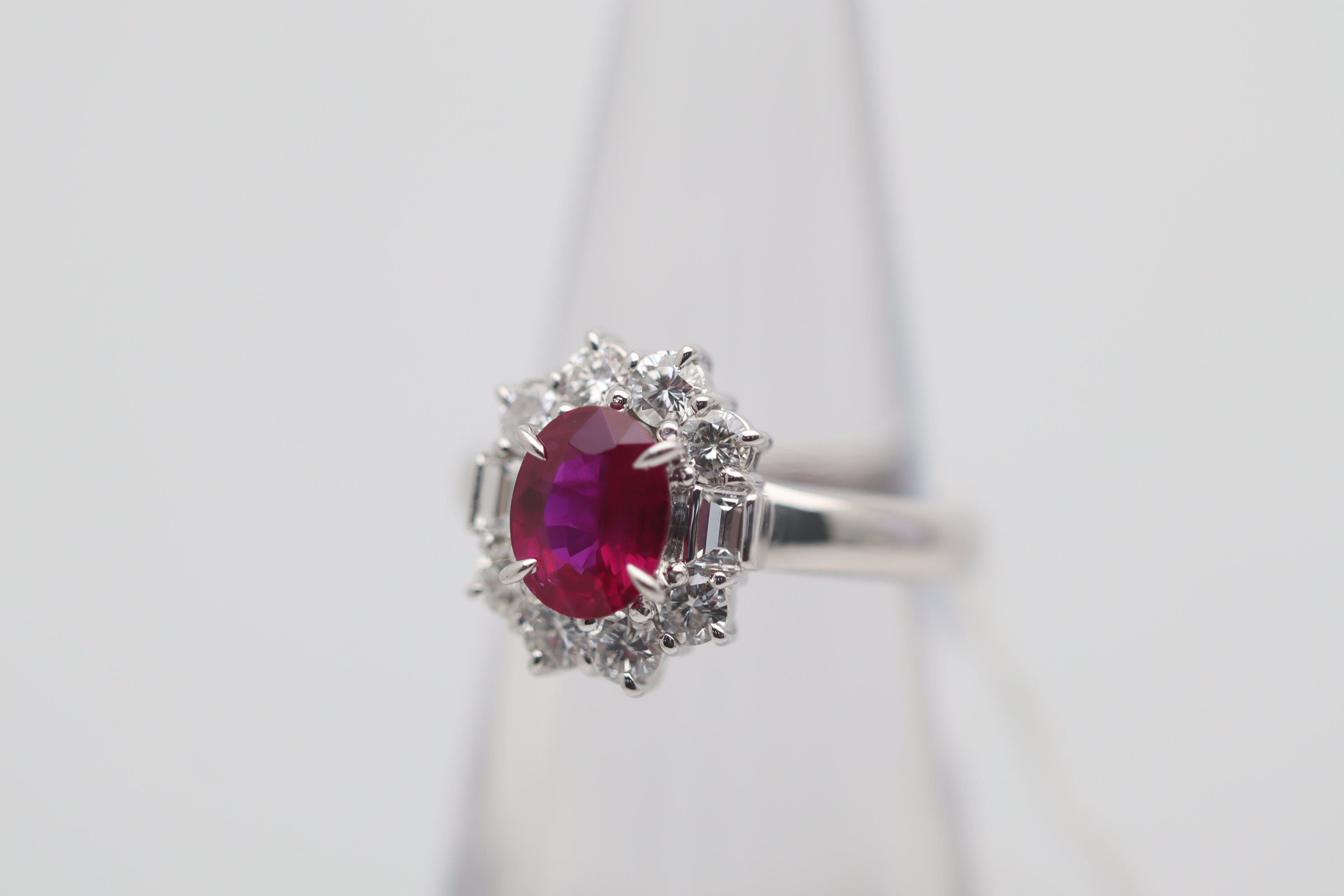 1.17 Carat Burmese Ruby Diamond Platinum Ring, GIA Certified