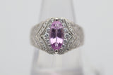 Pink Sapphire Diamond Platinum Ring