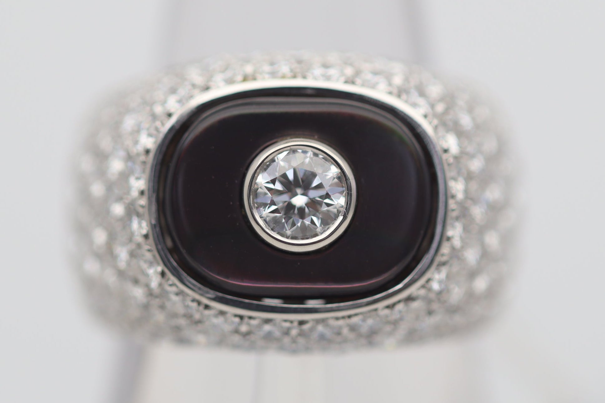 Diamond Mother-of-Pearl Platinum Ring, Unisex