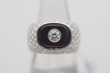 Diamond Mother-of-Pearl Platinum Ring, Unisex
