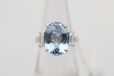 Aquamarine Diamond 3-Stone Platinum Ring