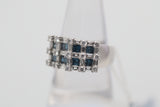 White & Blue Diamond Platinum Ring