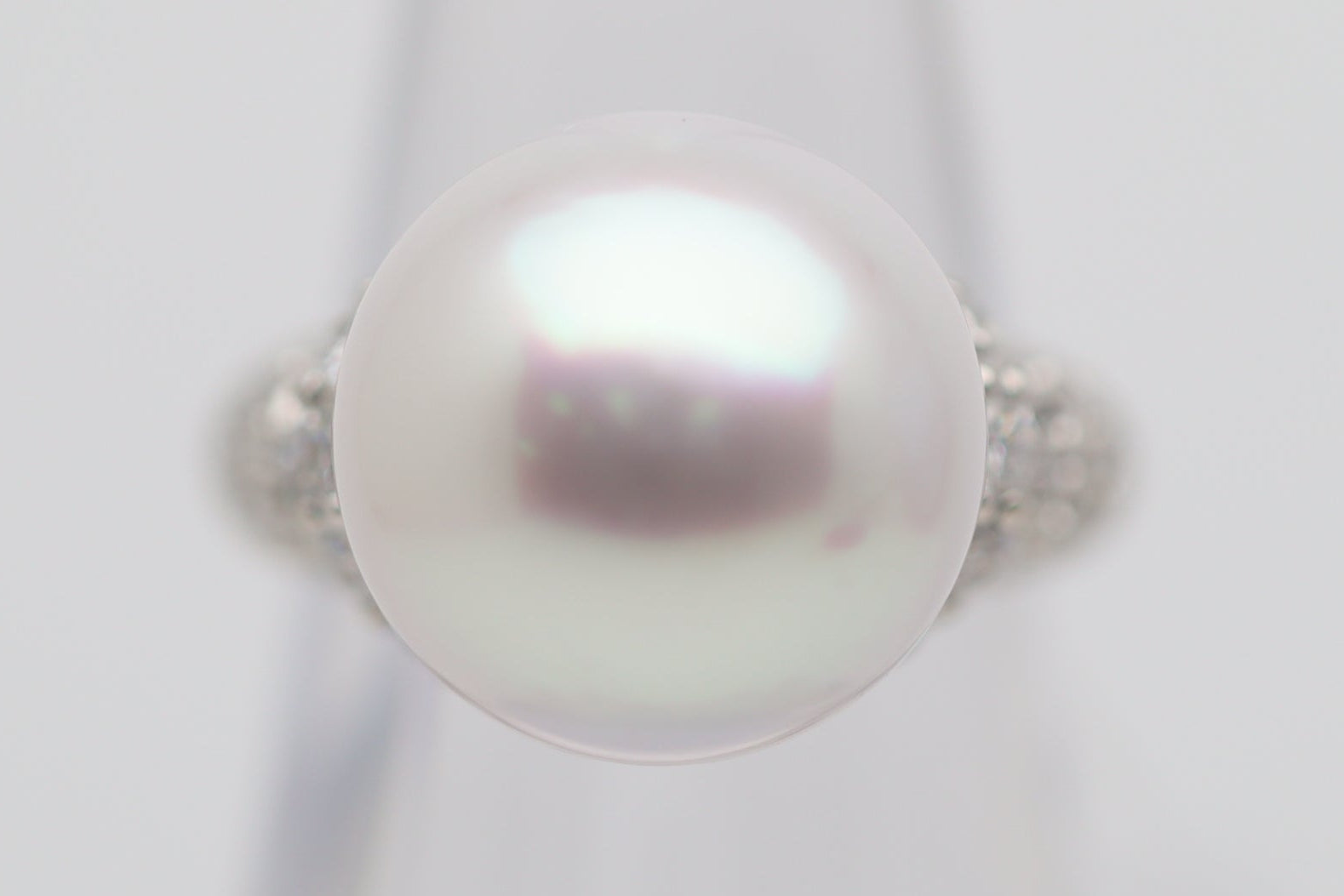 15mm South Sea Pearl Diamond Platinum Ring
