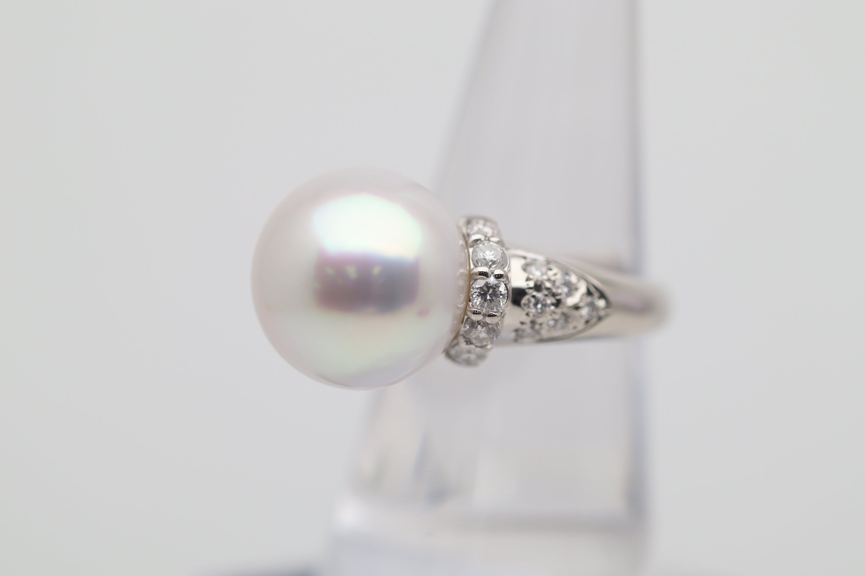 15mm South Sea Pearl Diamond Platinum Ring