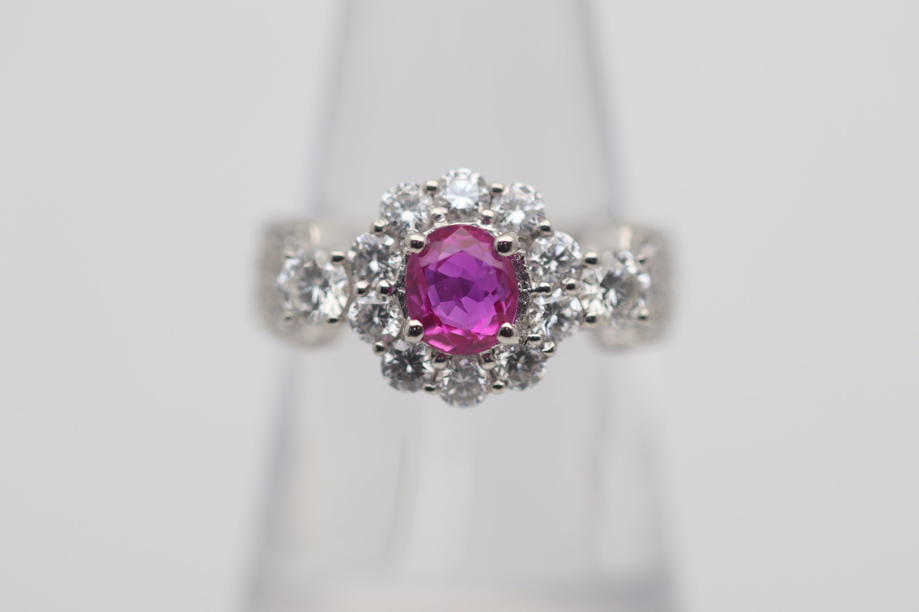 Burmese Ruby Diamond Platinum Ring, GIA Certified