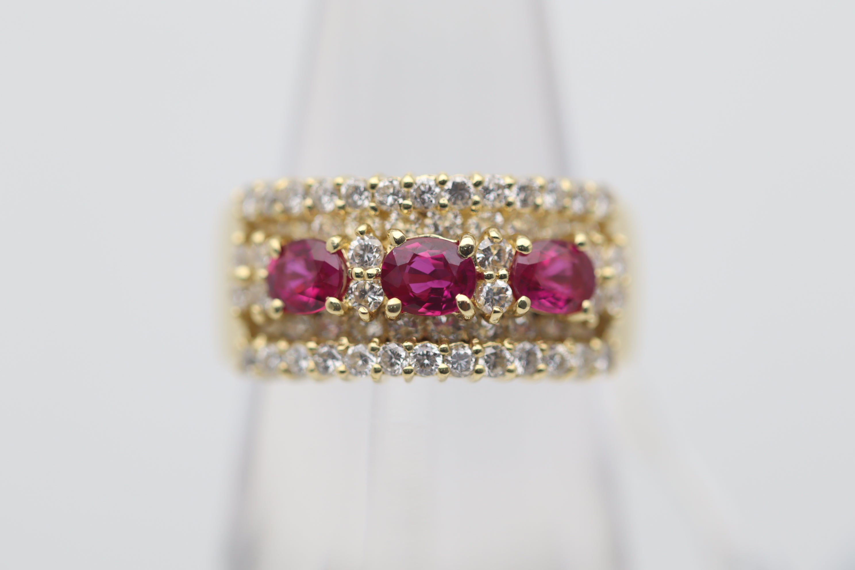 Ruby Diamond Gold Band Ring