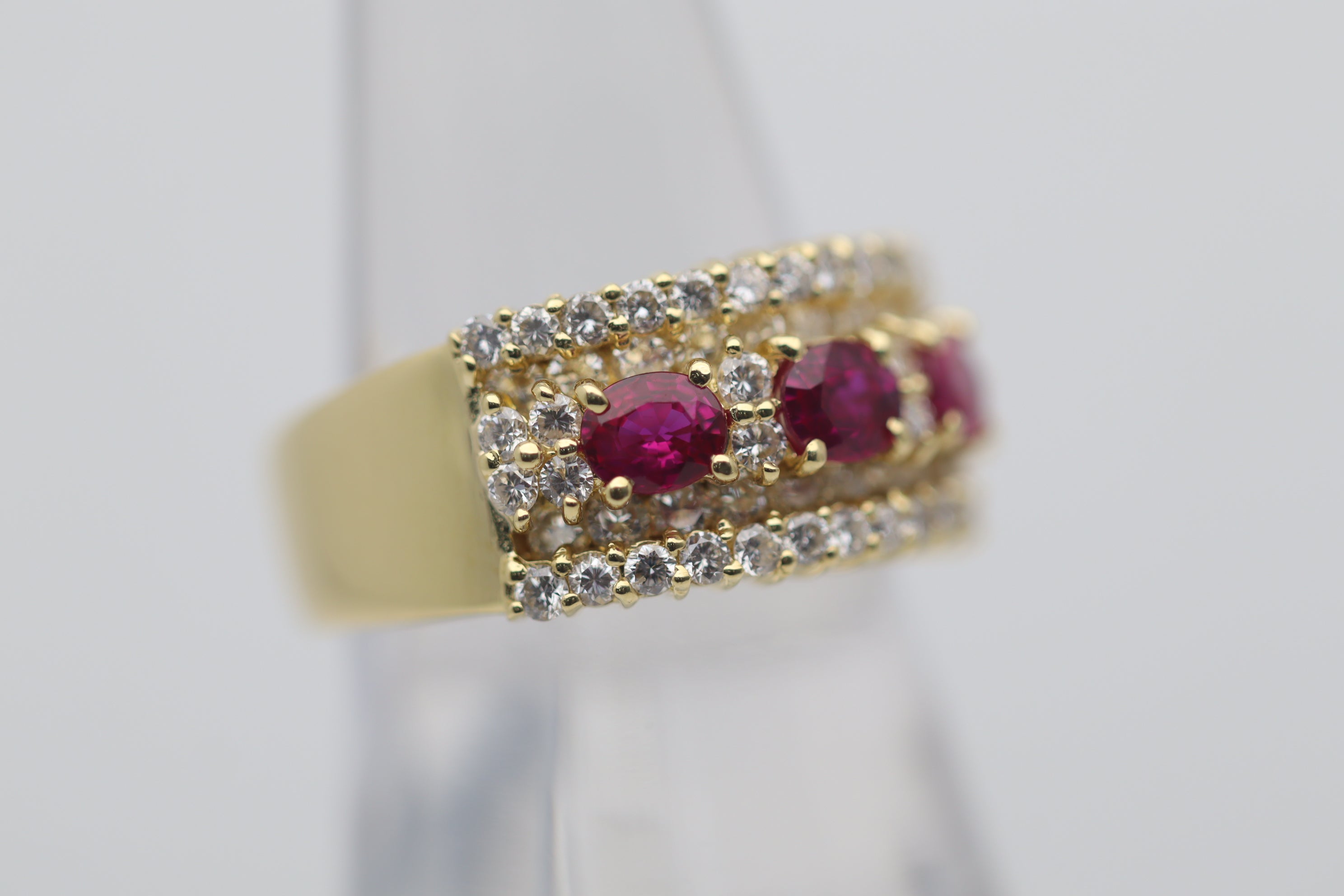 Ruby Diamond Gold Band Ring