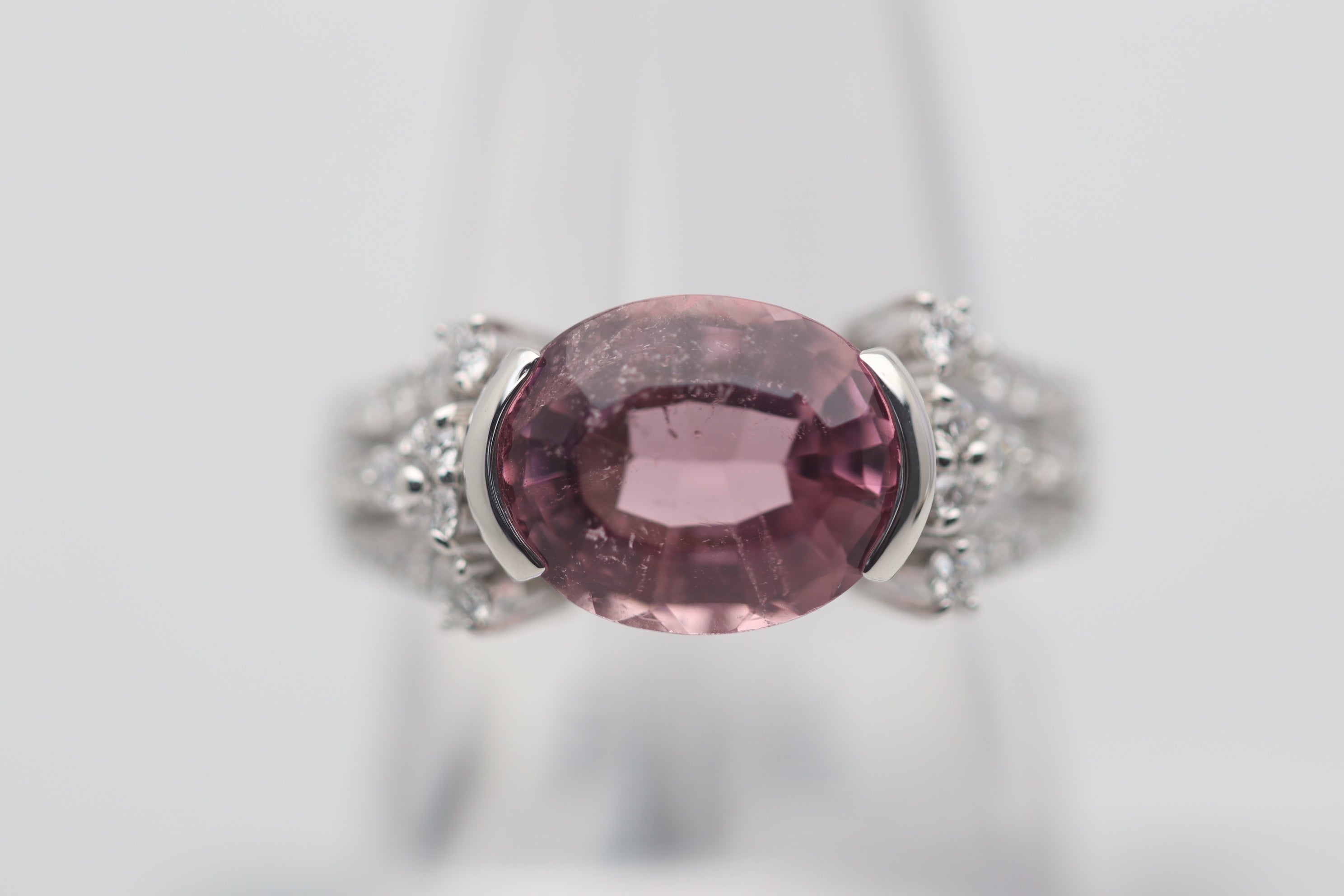 Pink Tourmaline Diamond Gold Ring