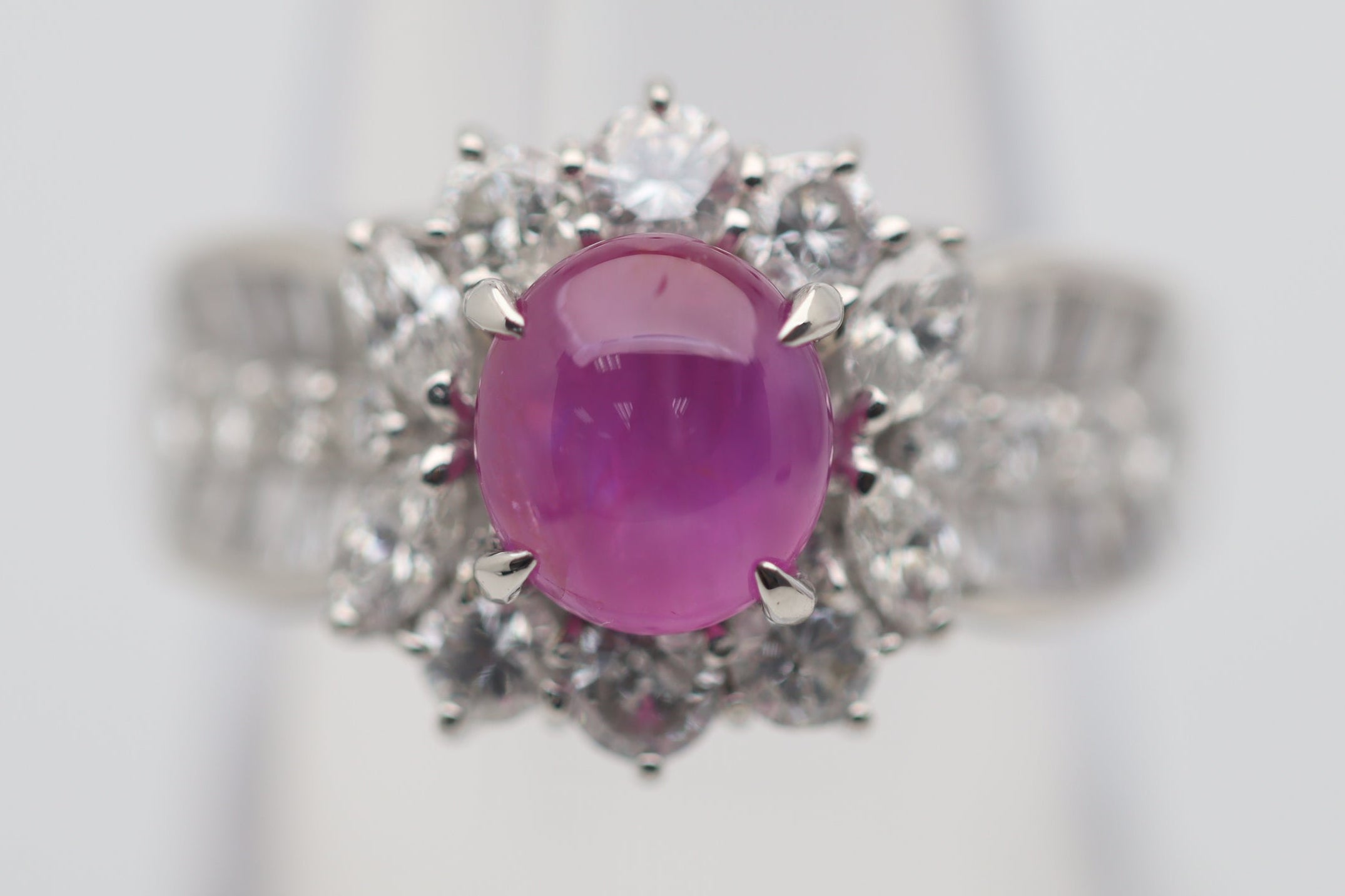 2.52 Carat Star Ruby Diamond Platinum Ring