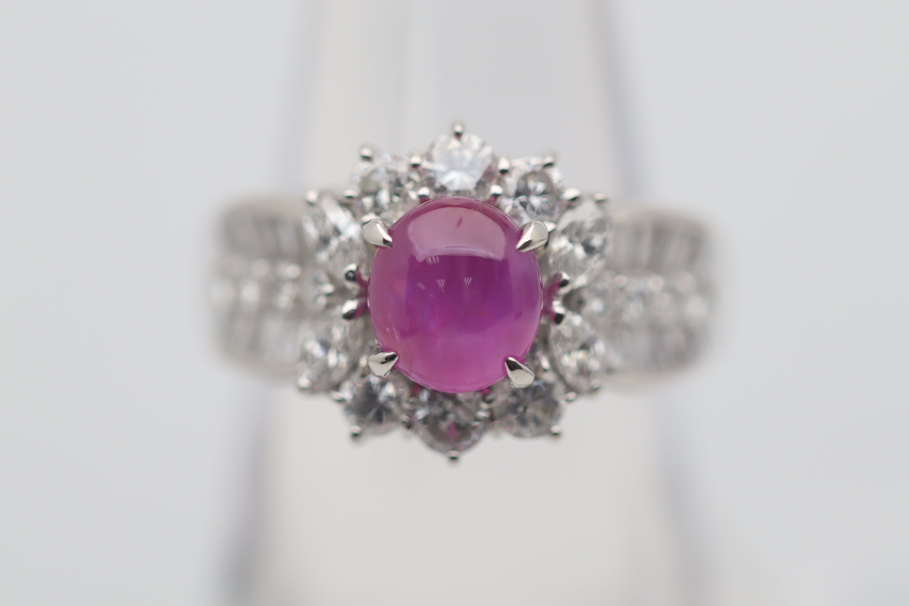 2.52 Carat Star Ruby Diamond Platinum Ring