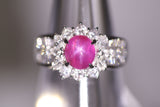 2.52 Carat Star Ruby Diamond Platinum Ring