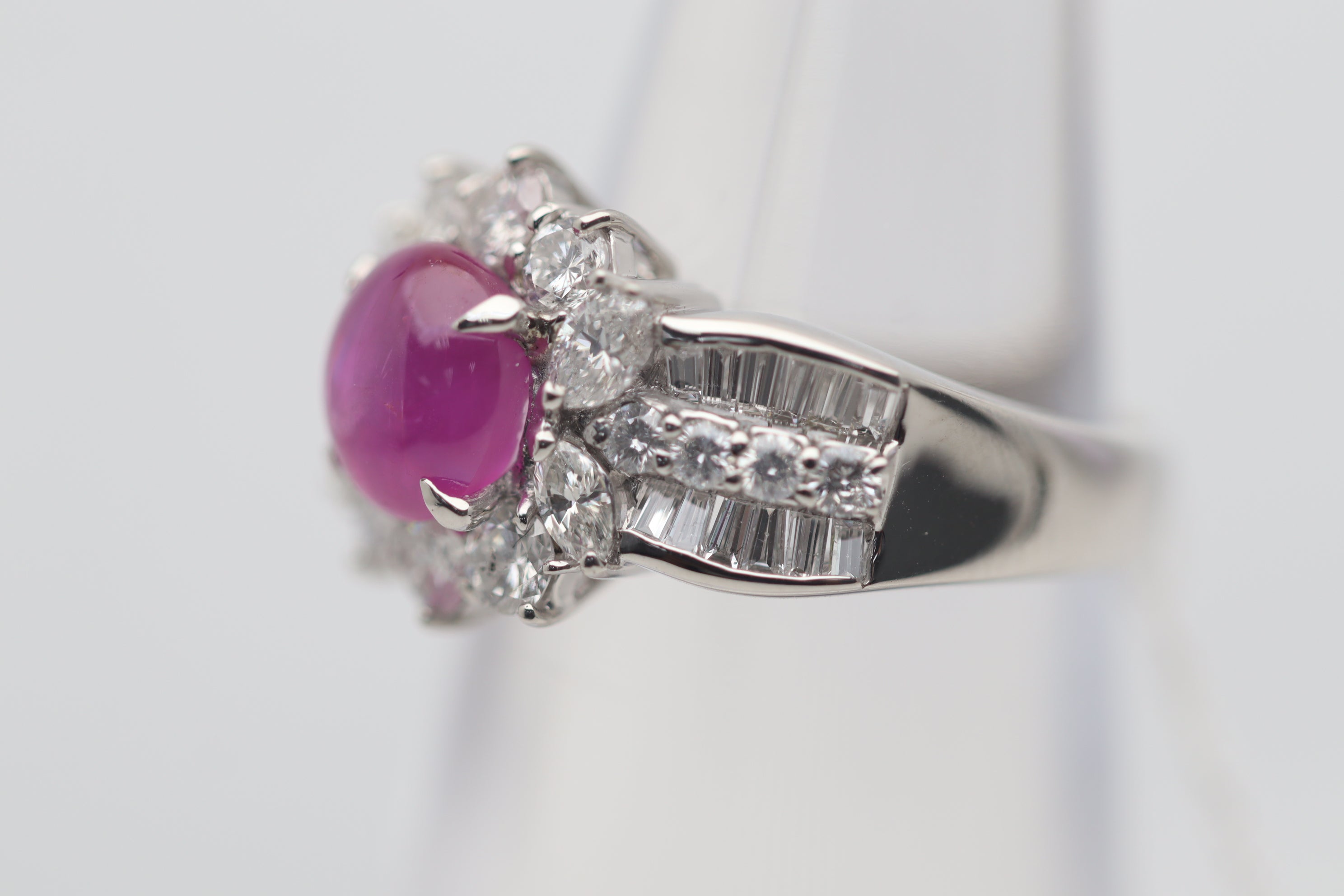 2.52 Carat Star Ruby Diamond Platinum Ring