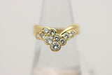 Diamond Gold V-Shape Band Ring