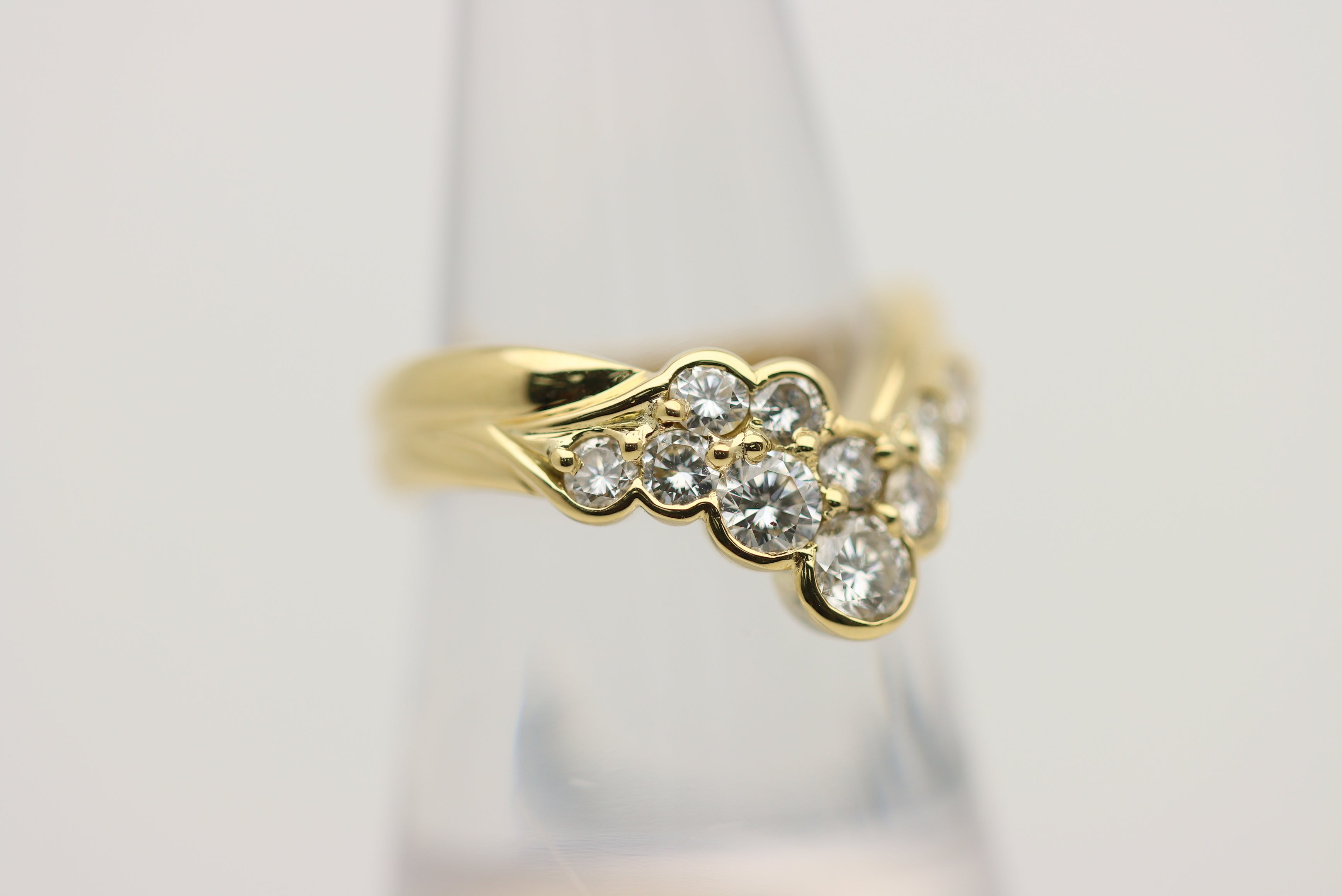 Diamond Gold V-Shape Band Ring