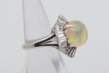 8.59 Carat “Disco Ball” Fire Opal Diamond Platinum Cocktail Ring