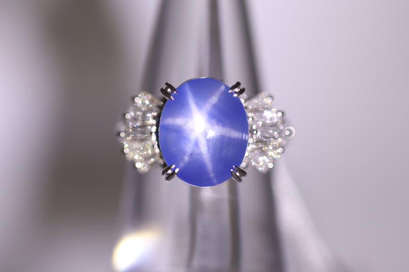 12.68 Carat Fine Star Sapphire Diamond Platinum Ring