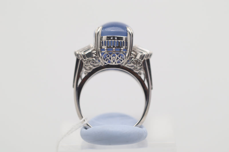 12.68 Carat Fine Star Sapphire Diamond Platinum Ring