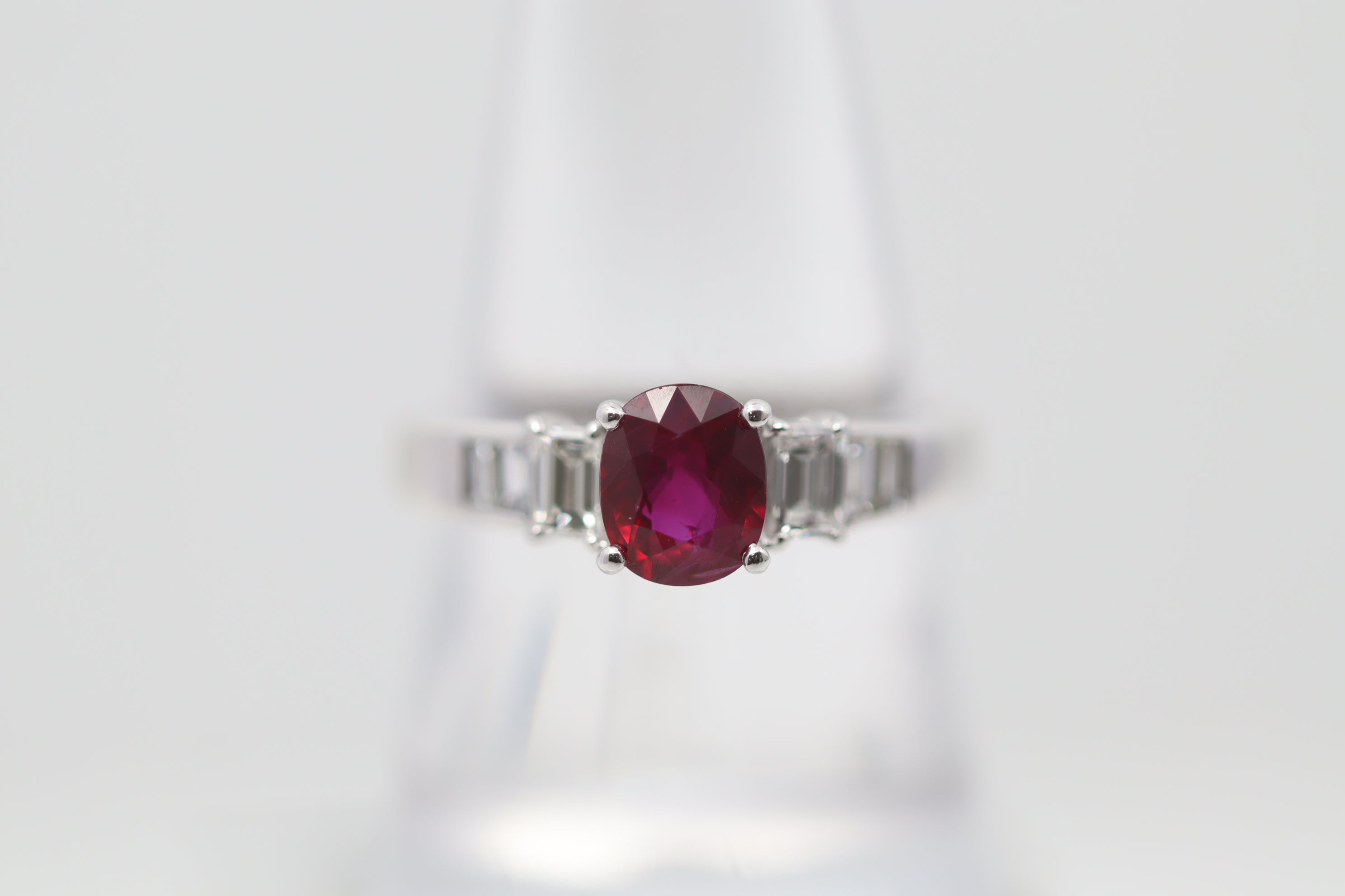 Burmese Ruby Diamond Platinum Ring, GIA Certified