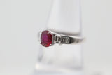 Burmese Ruby Diamond Platinum Ring, GIA Certified