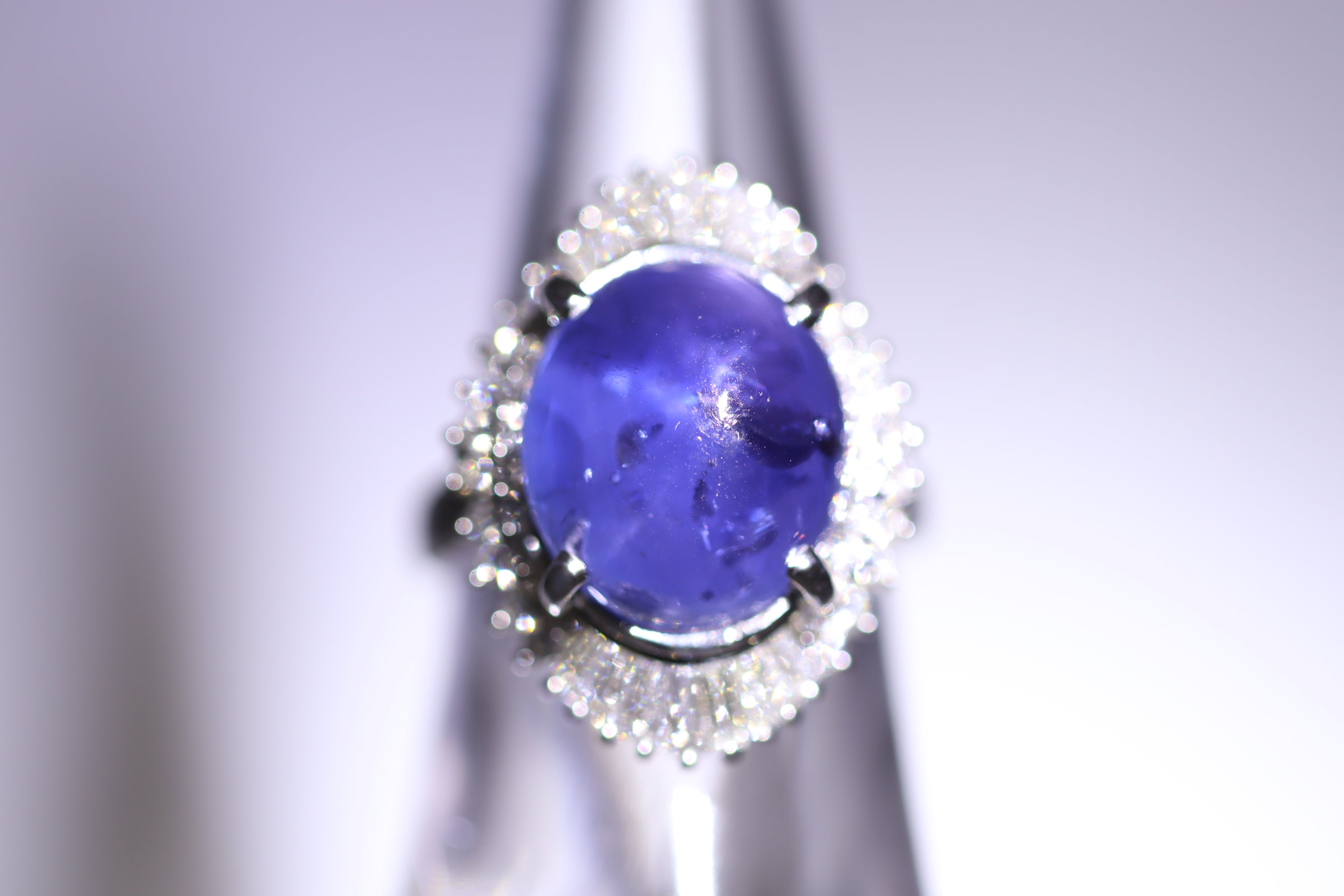 10.50 Carat Color-Change Star Sapphire Diamond Platinum Ring