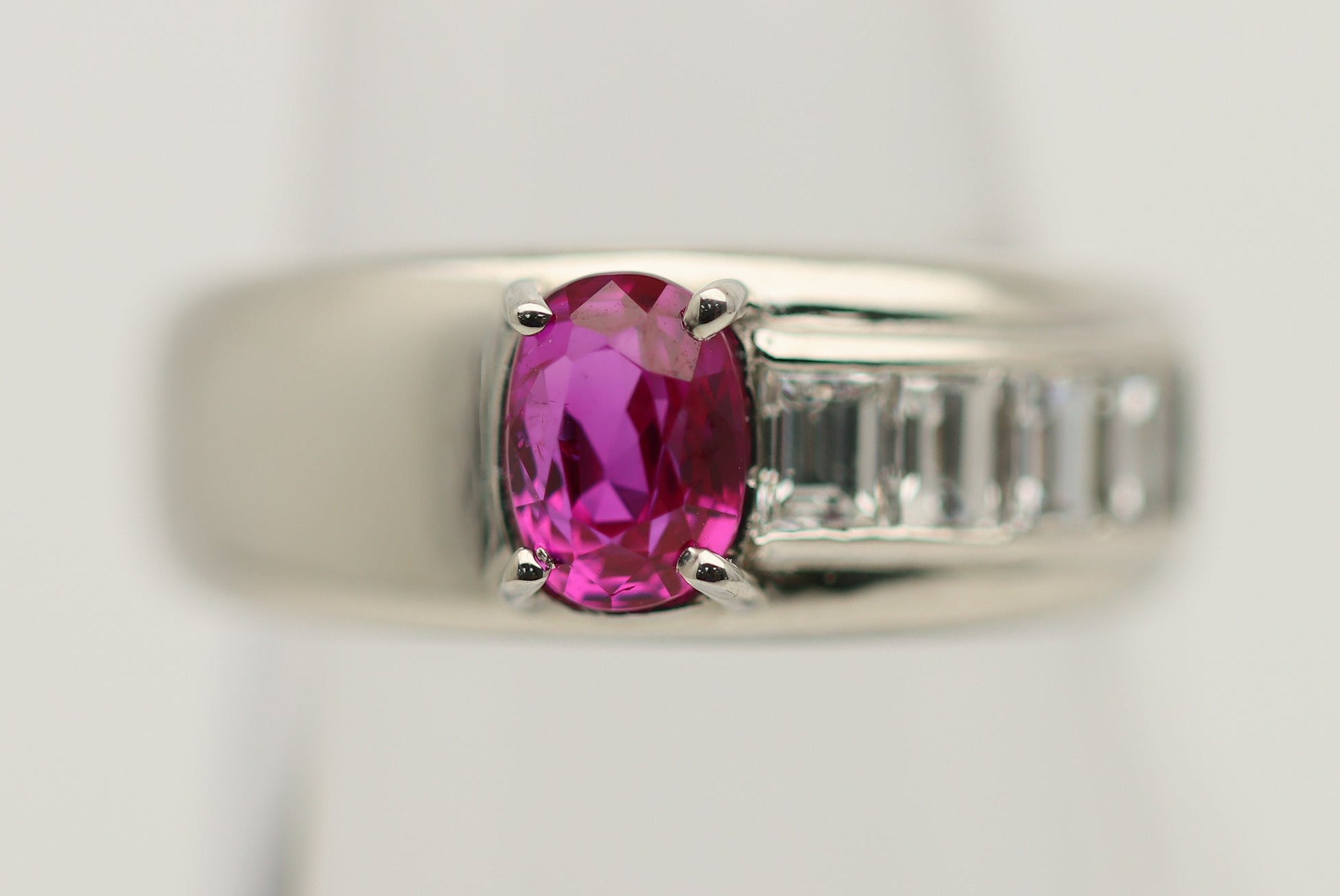 1.04ct Burmese Ruby Diamond Platinum Ring, GIA Certified
