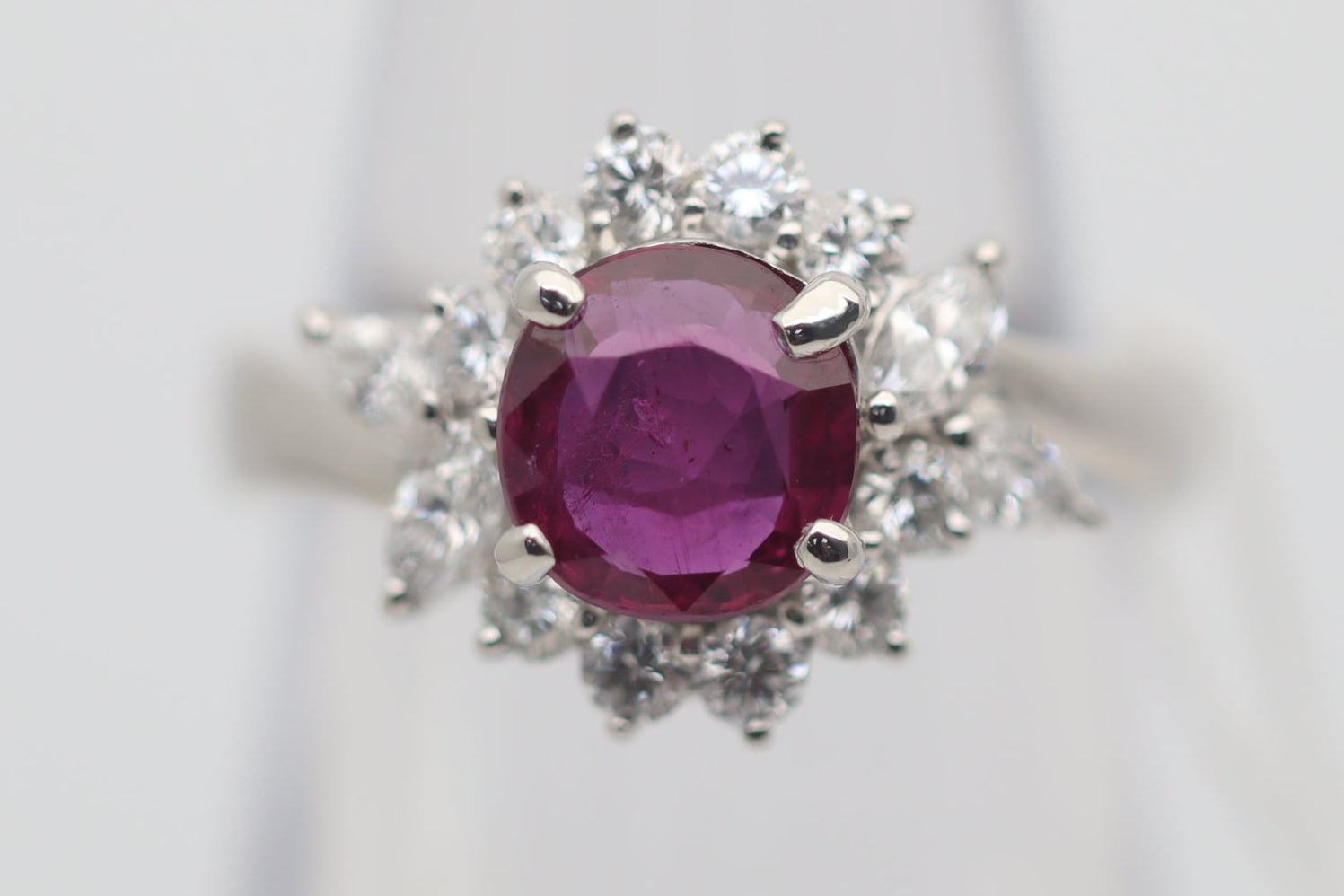 Ruby Diamond Platinum Ring