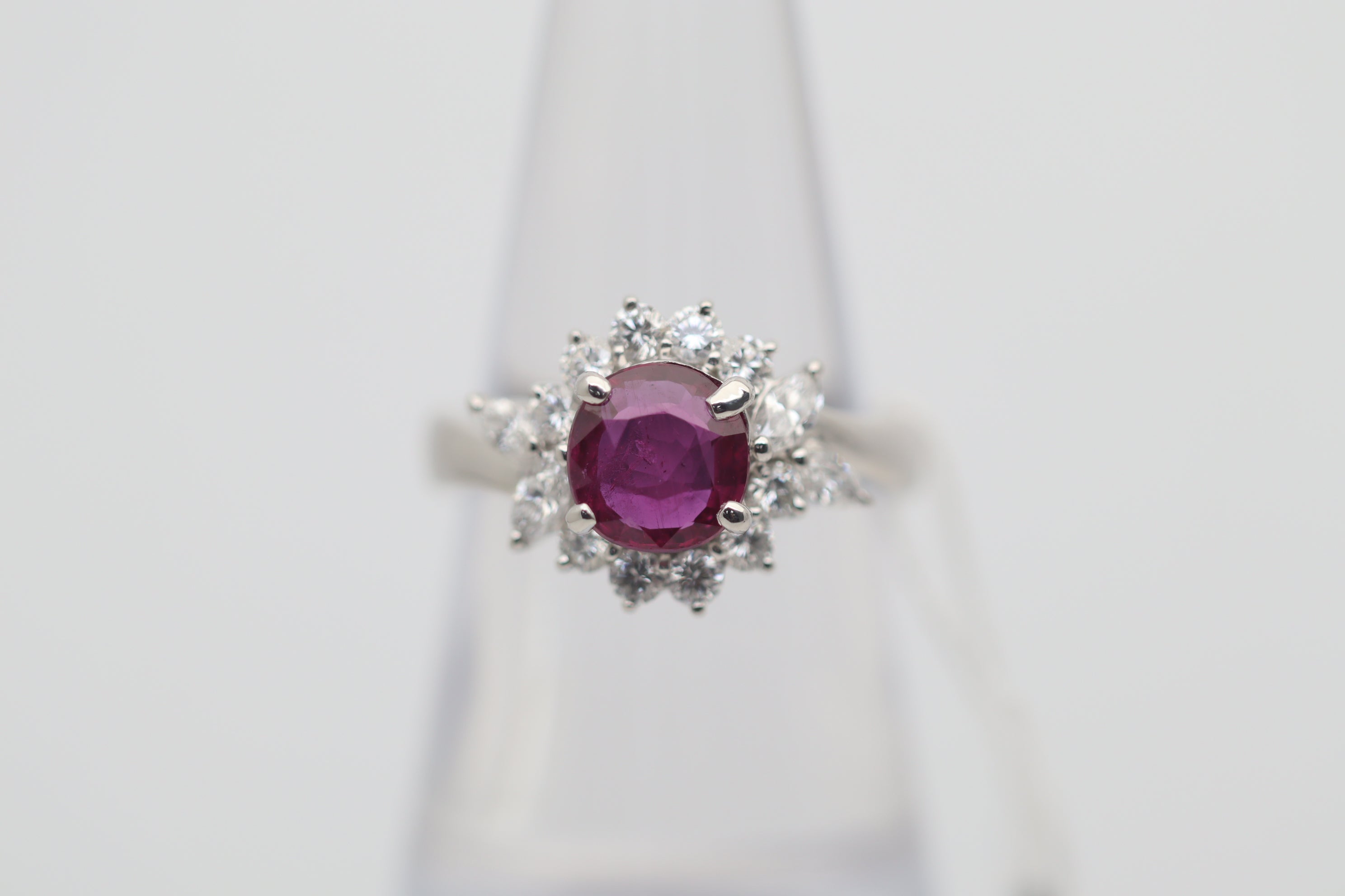 Ruby Diamond Platinum Ring