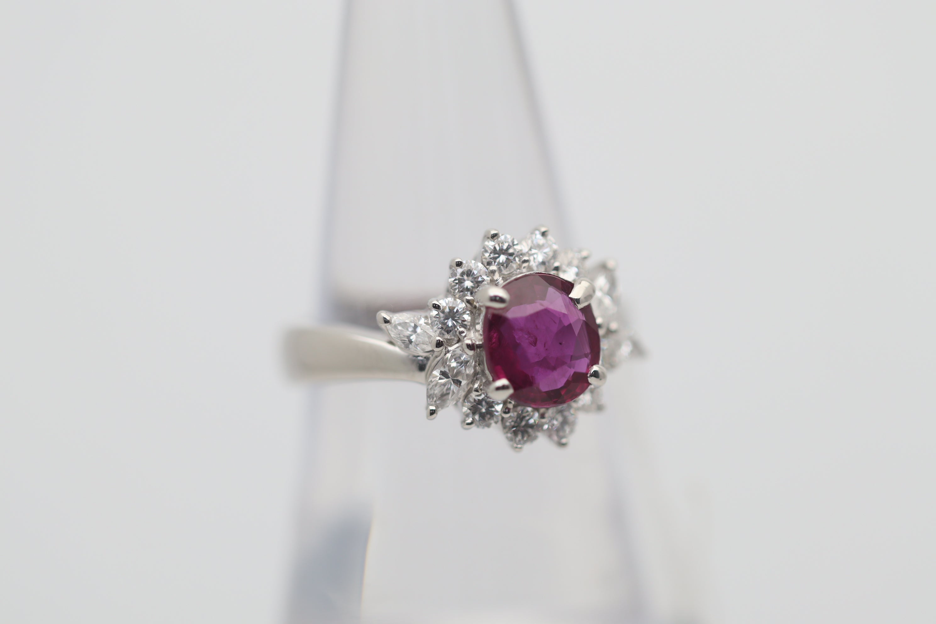 Ruby Diamond Platinum Ring