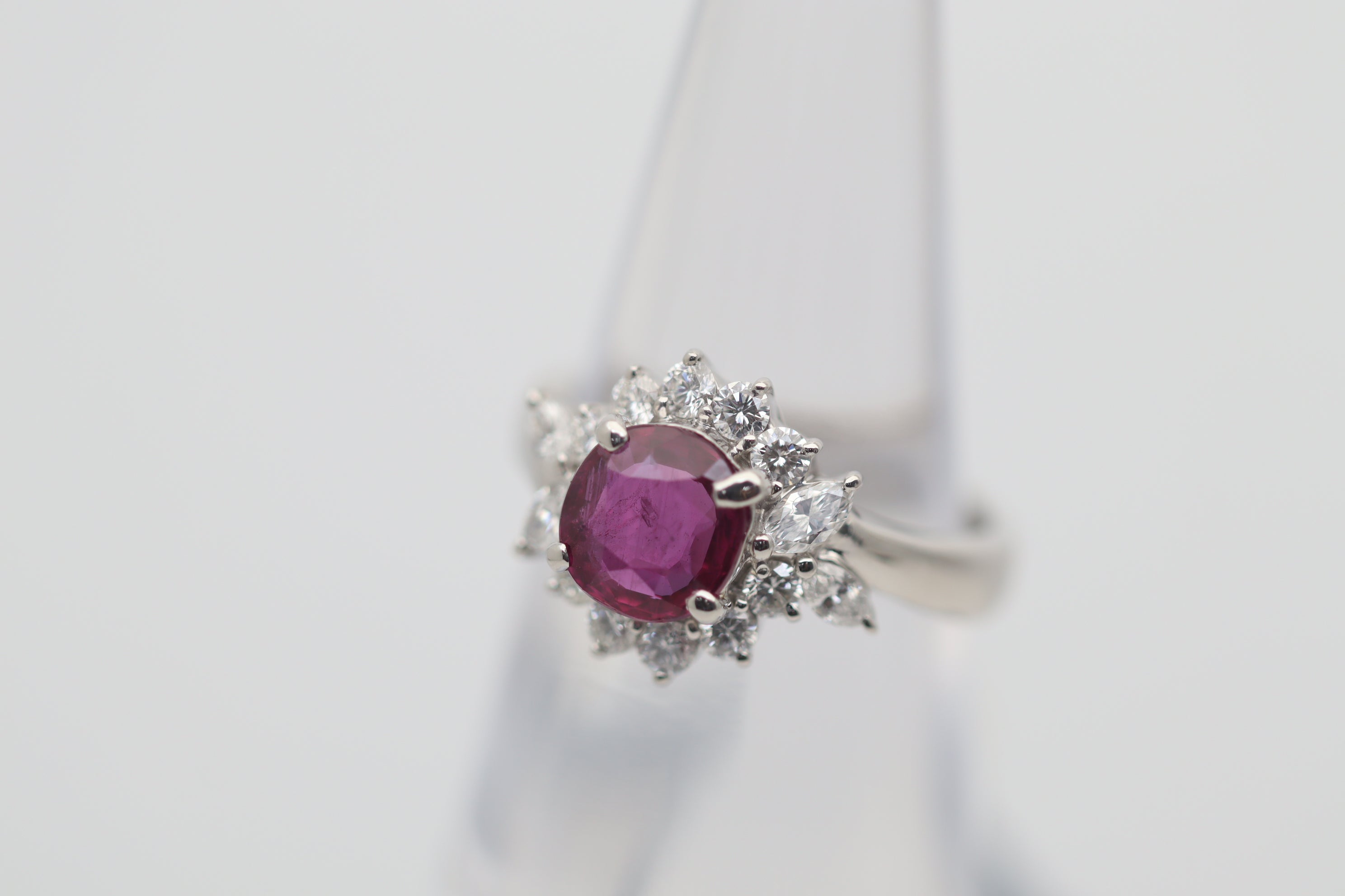 Ruby Diamond Platinum Ring