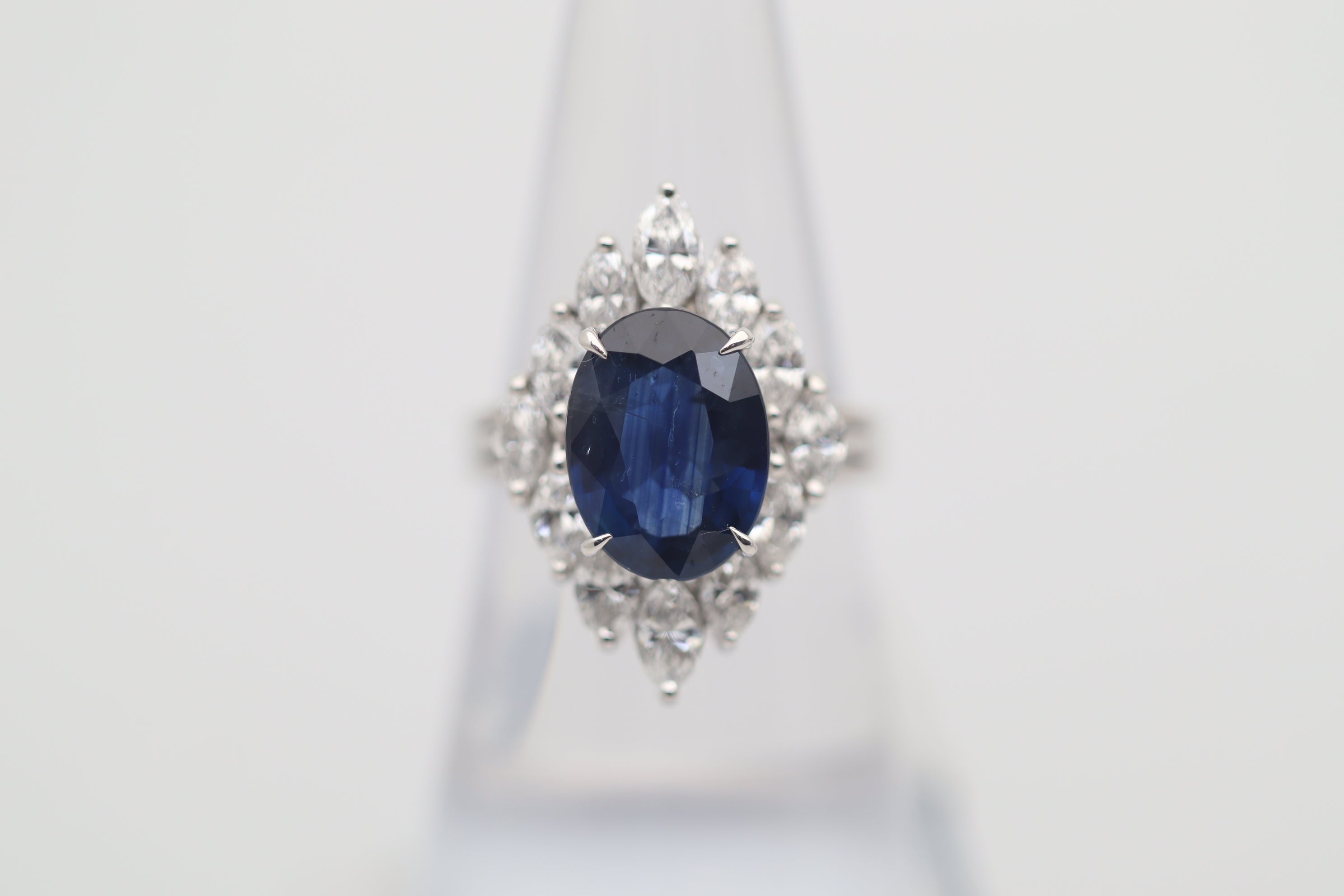 Blue Sapphire Diamond Gold Ring