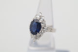 Blue Sapphire Diamond Gold Ring