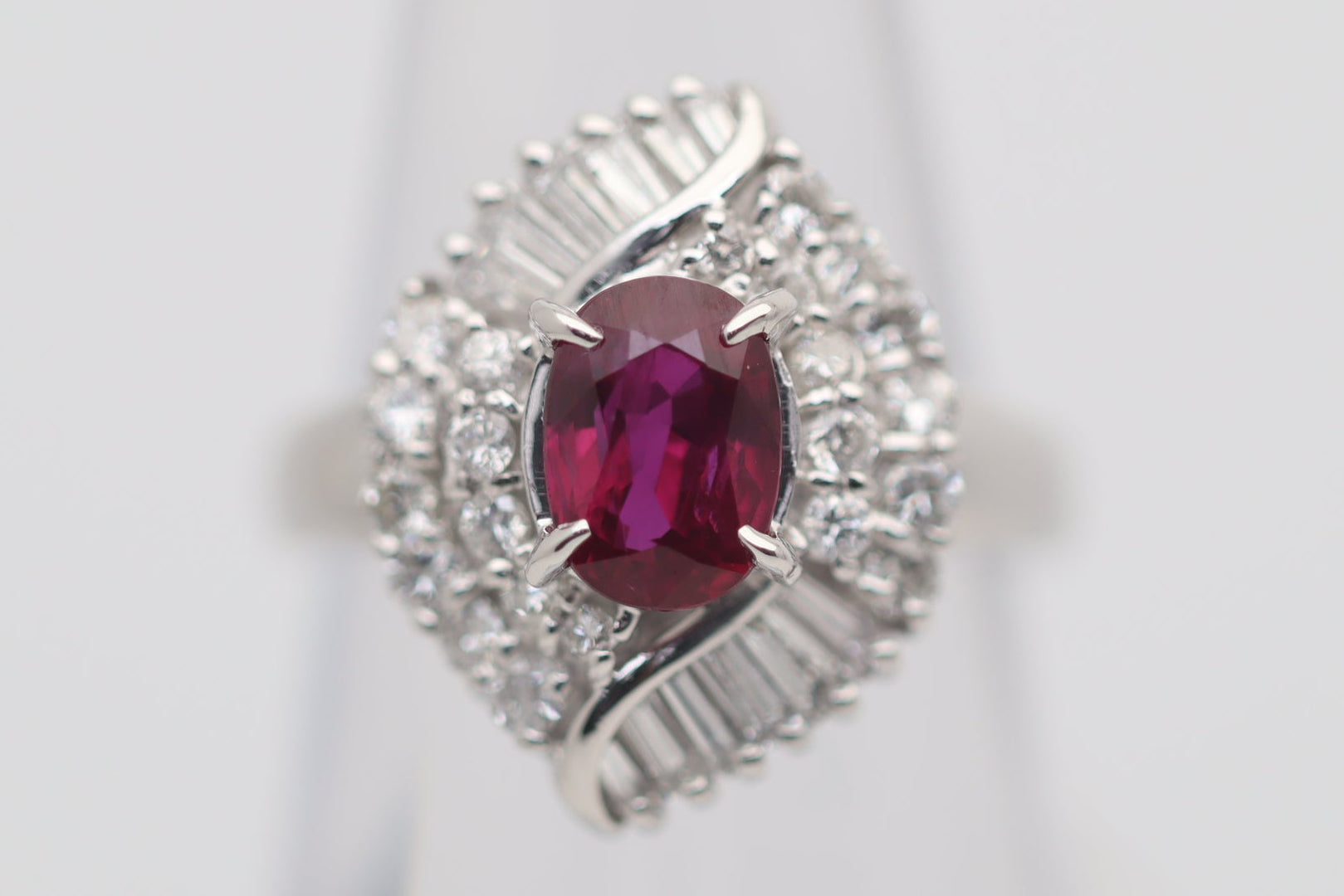 Ruby Diamond Platinum Ring