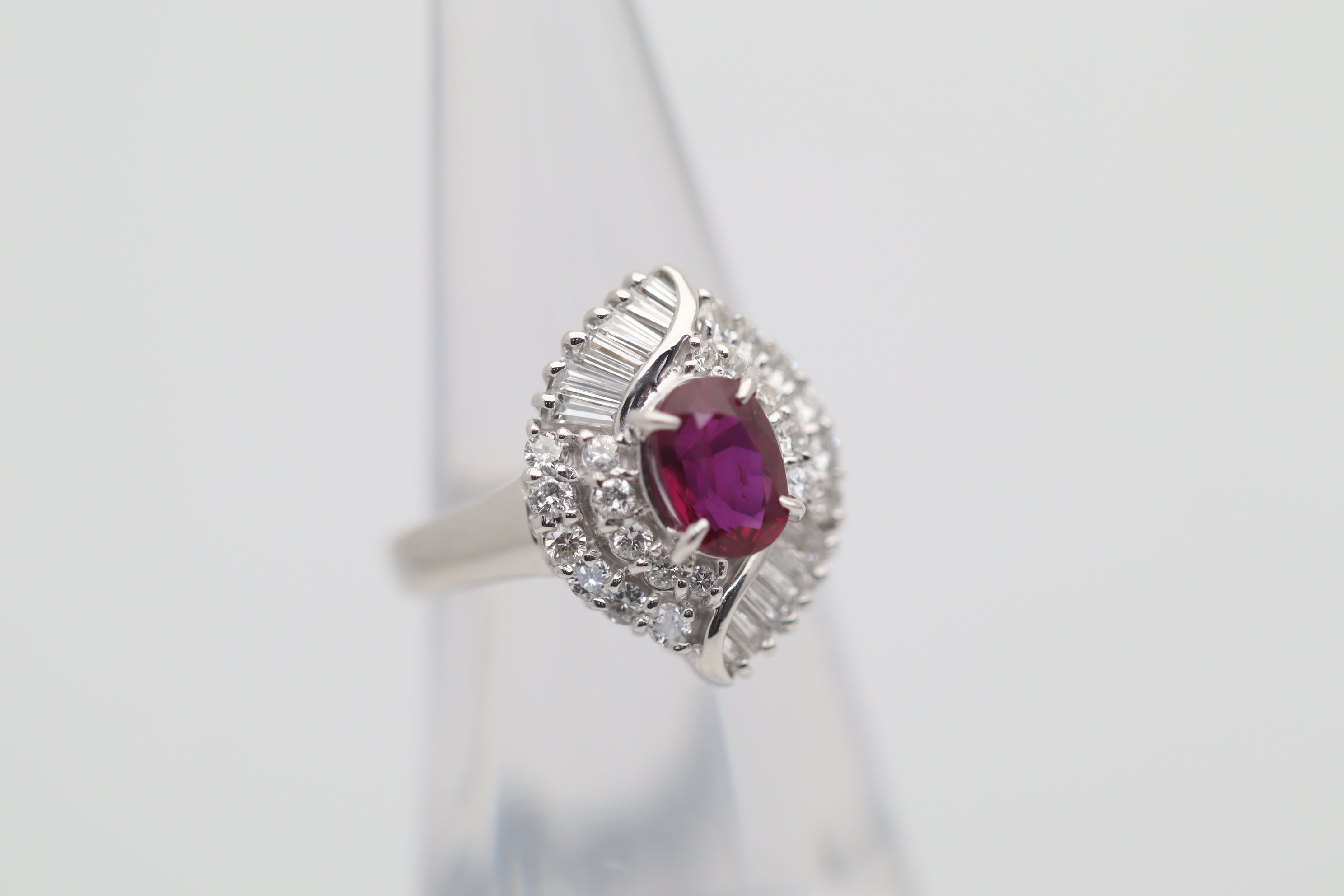 Ruby Diamond Platinum Ring