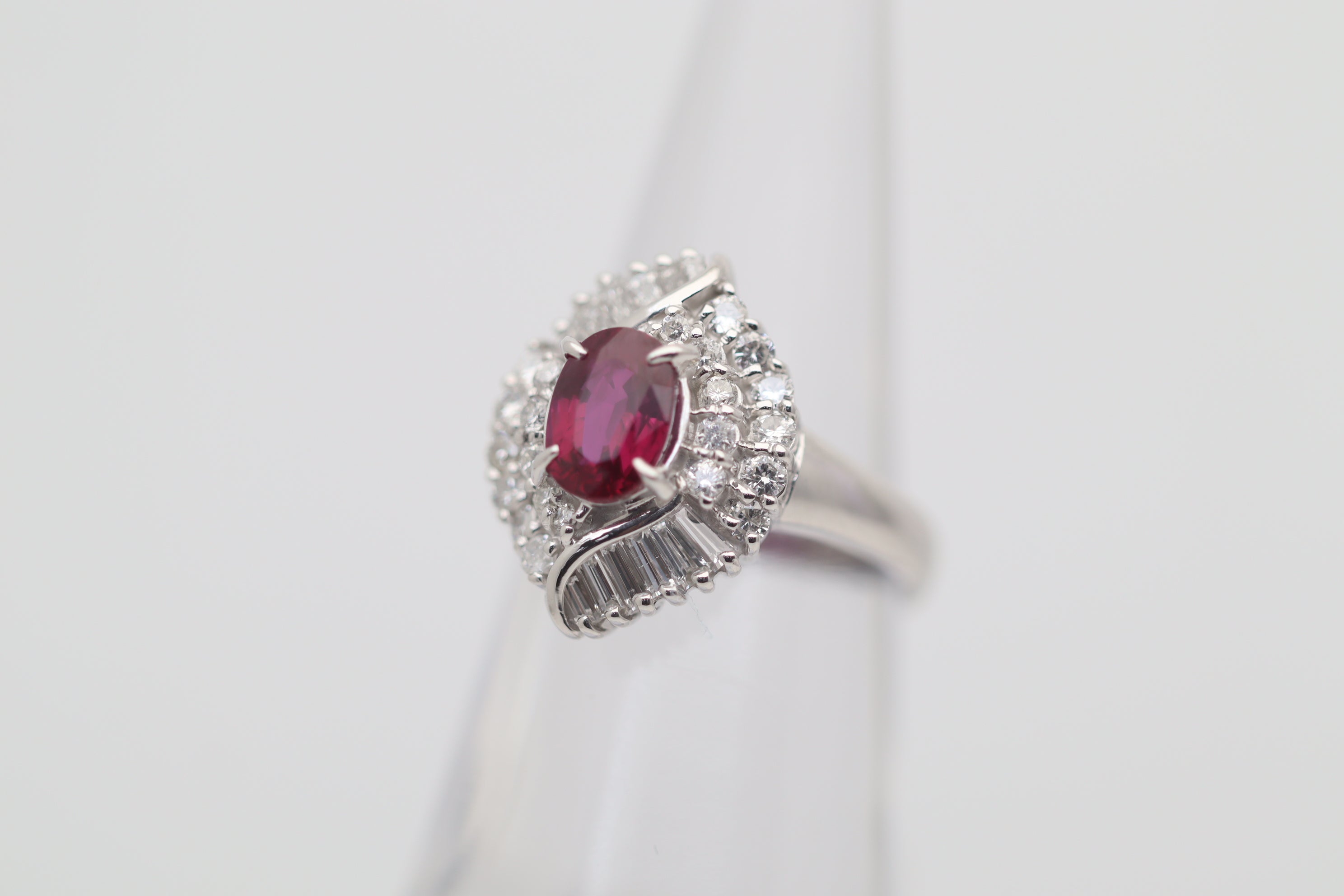 Ruby Diamond Platinum Ring