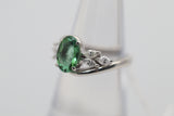 Fine Green Tourmaline Diamond Platinum Ring