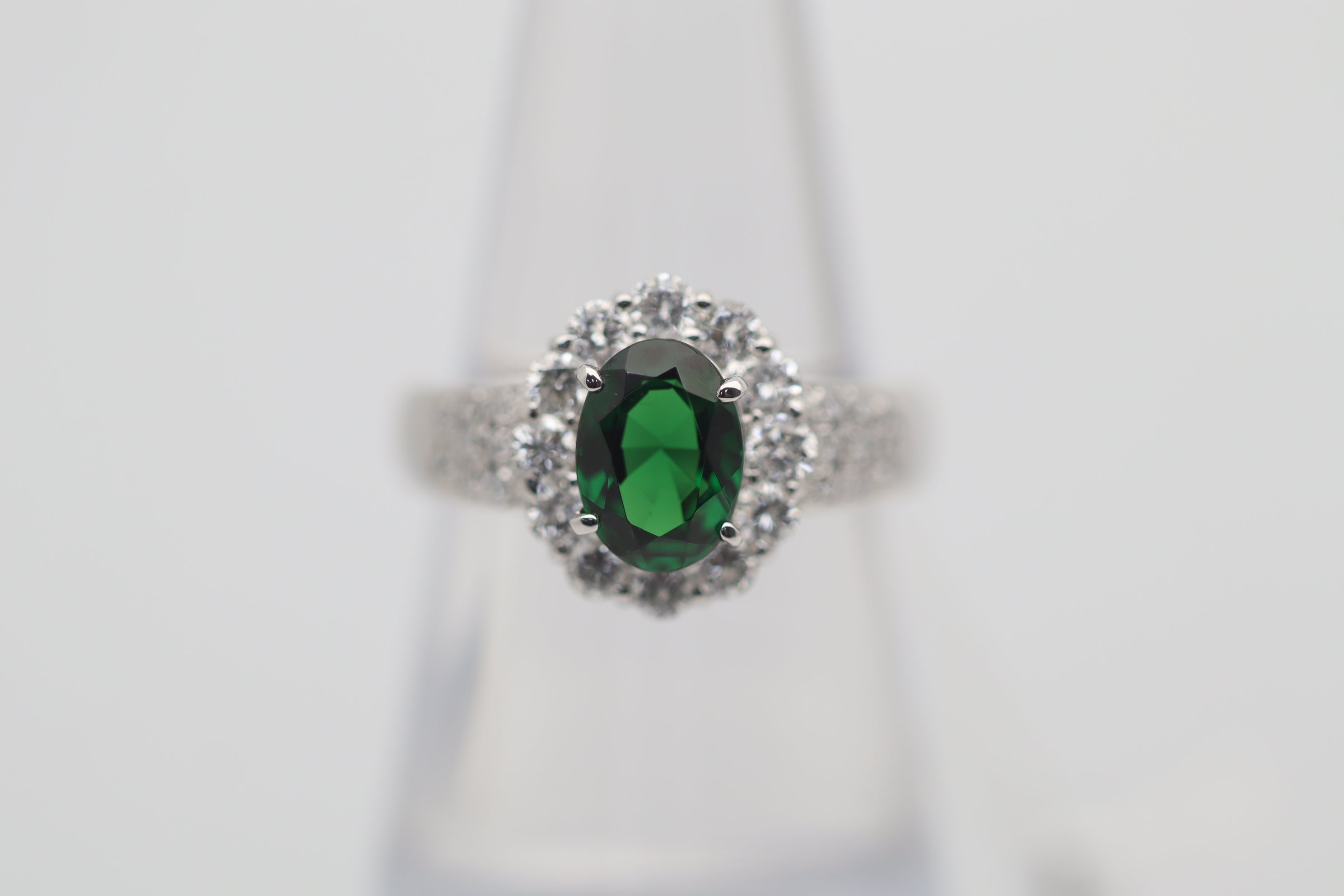 Tsavorite Garnet Diamond Platinum Ring