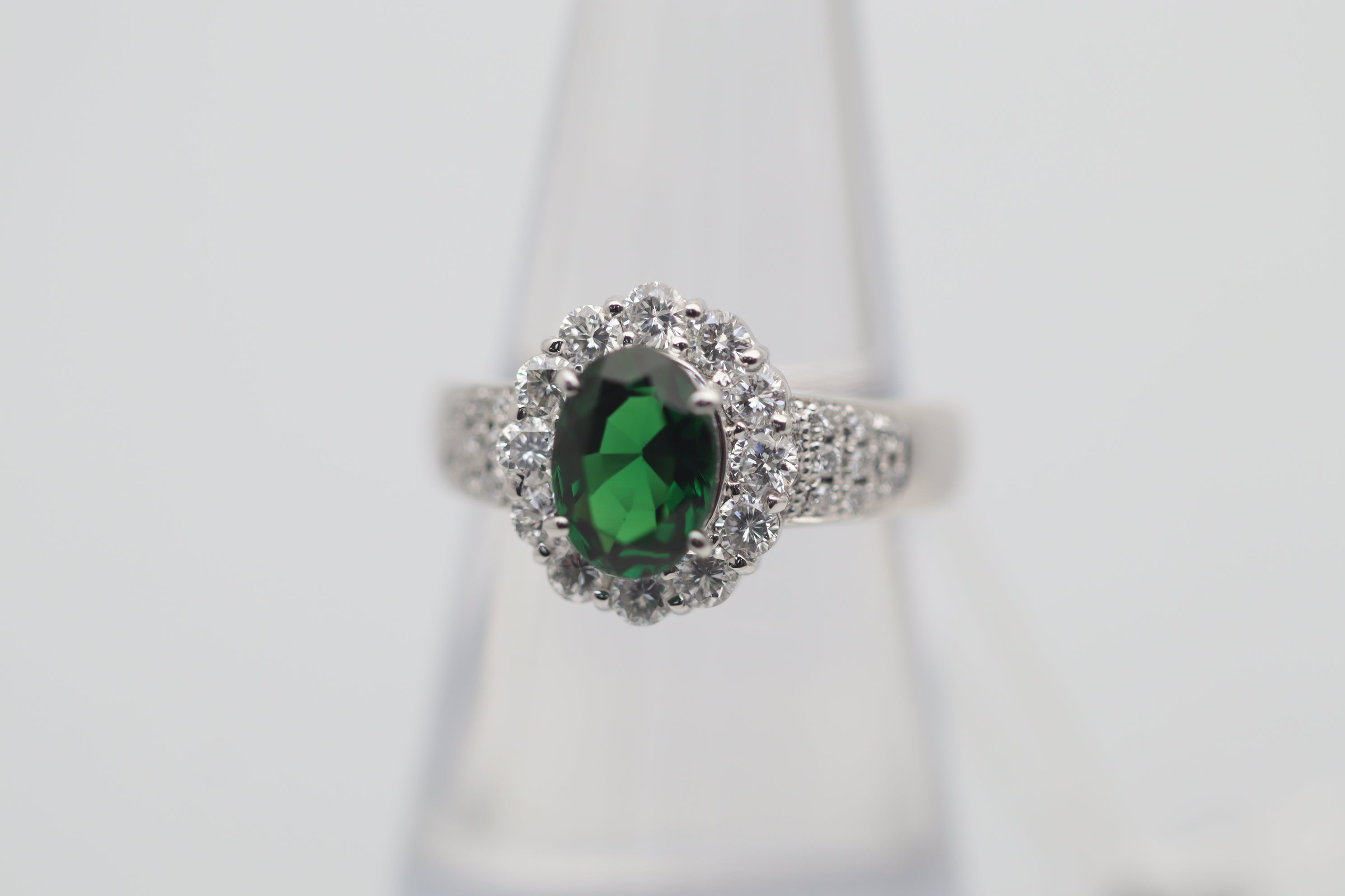 Tsavorite Garnet Diamond Platinum Ring