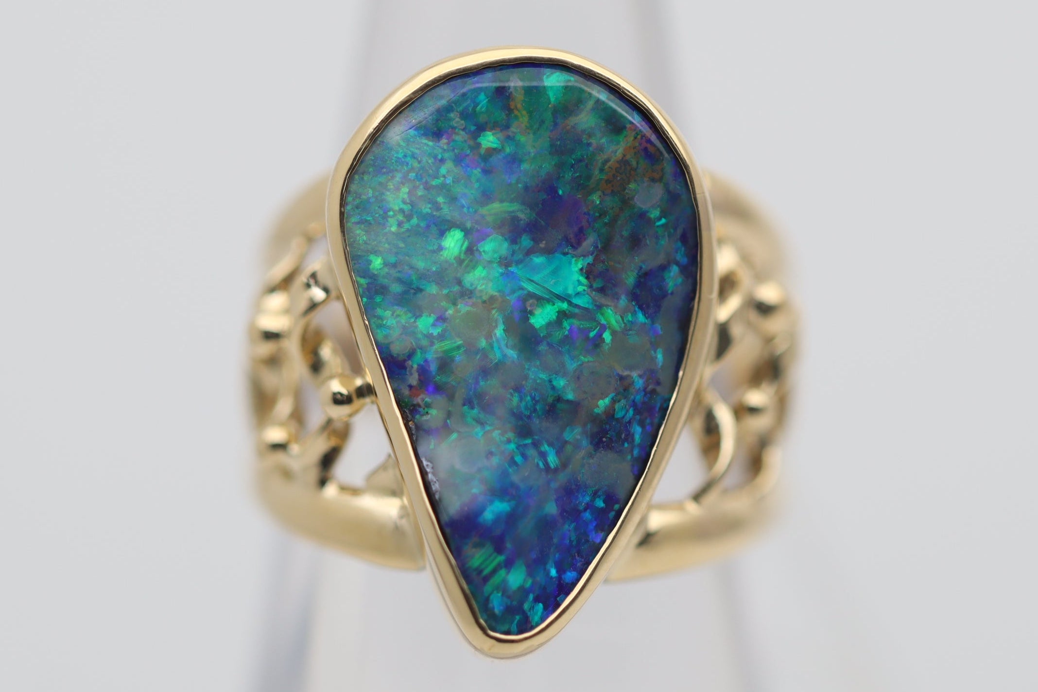 Australian Boulder Opal Gold Cocktail Ring