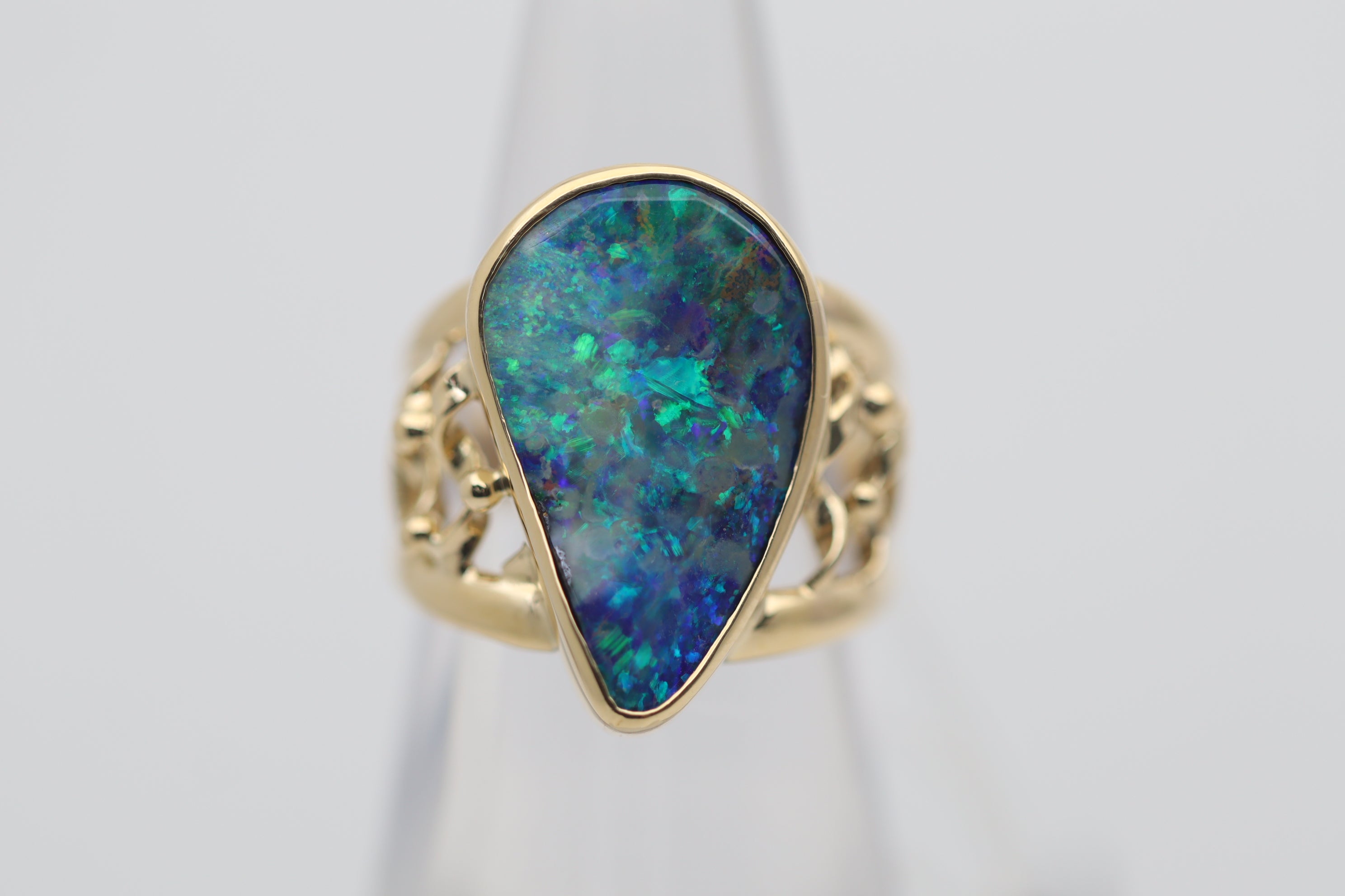 Australian Boulder Opal Gold Cocktail Ring