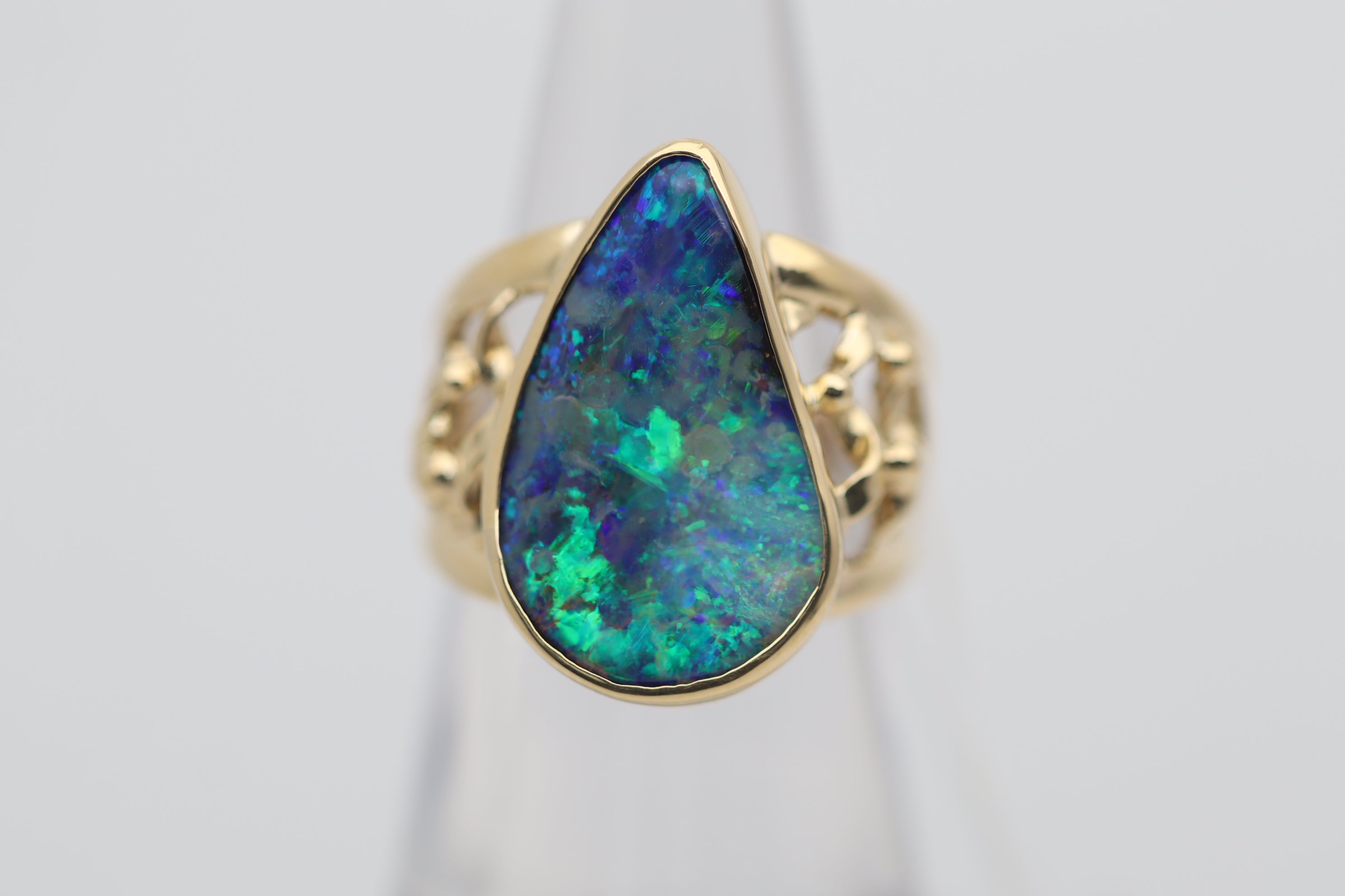 Australian Boulder Opal Gold Cocktail Ring