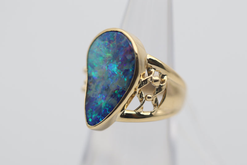 Australian Boulder Opal Gold Cocktail Ring