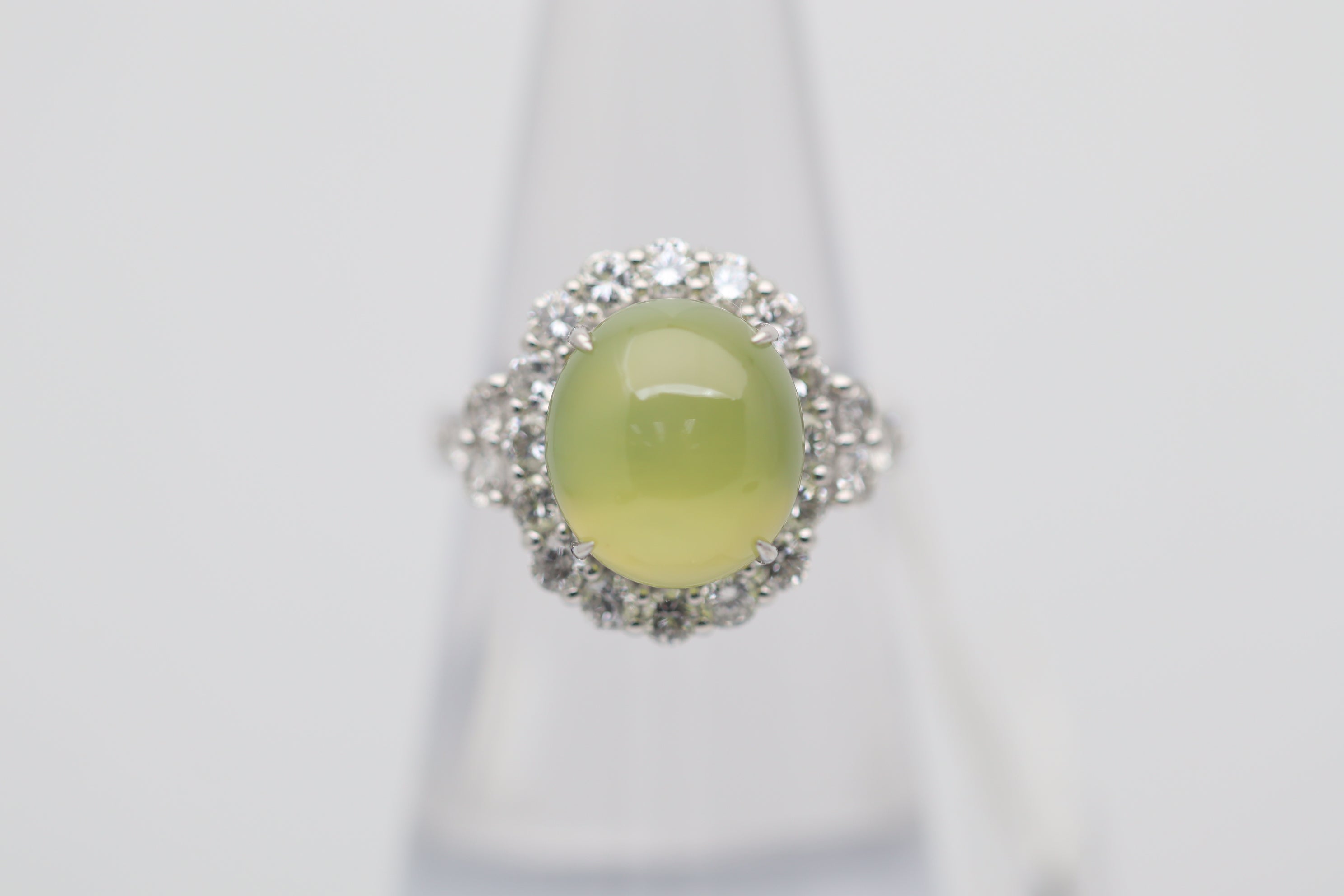 Cats Eye Chrysoberyl Diamond Platinum Ring