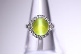 Cats Eye Chrysoberyl Diamond Platinum Ring