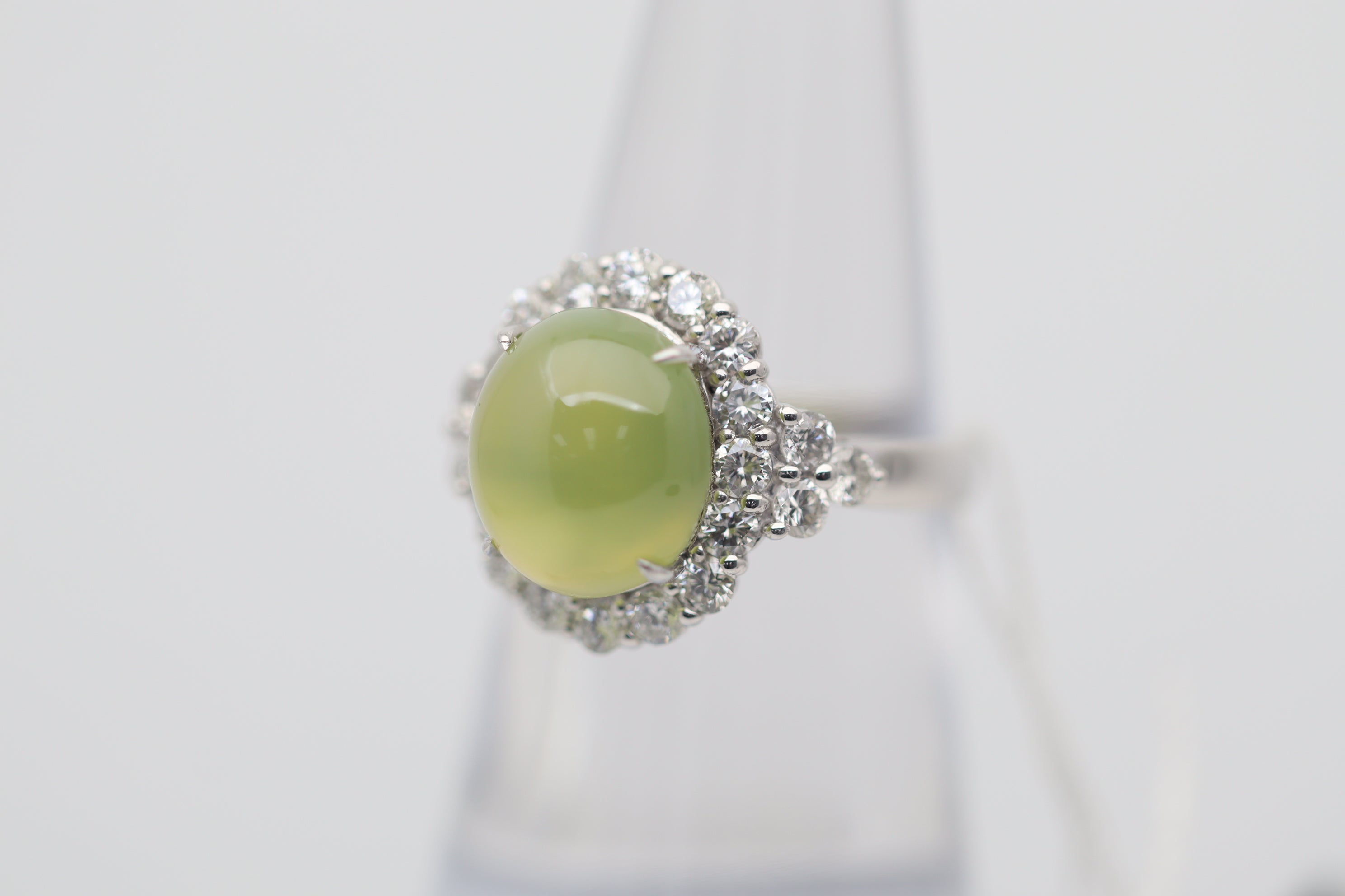 Cats Eye Chrysoberyl Diamond Platinum Ring