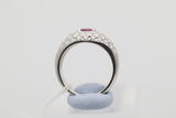 Ruby Diamond Pave Platinum Ring