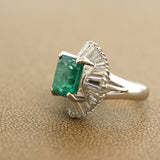 5.21 Carat Emerald Diamond Platinum Ring