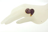 Modern Amethyst Gold Bypass Cocktail Ring