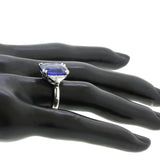 10.10 Carat Ceylon Sapphire Diamond 3-Stone Platinum Ring, GIA Certified